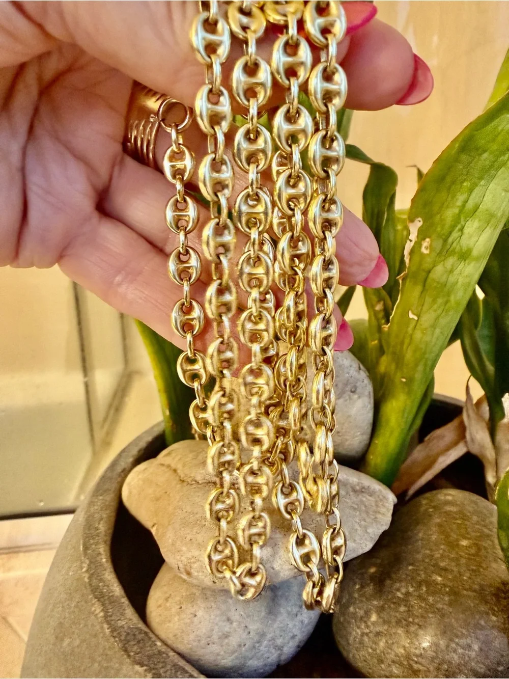 14 karat gold, mariner chain